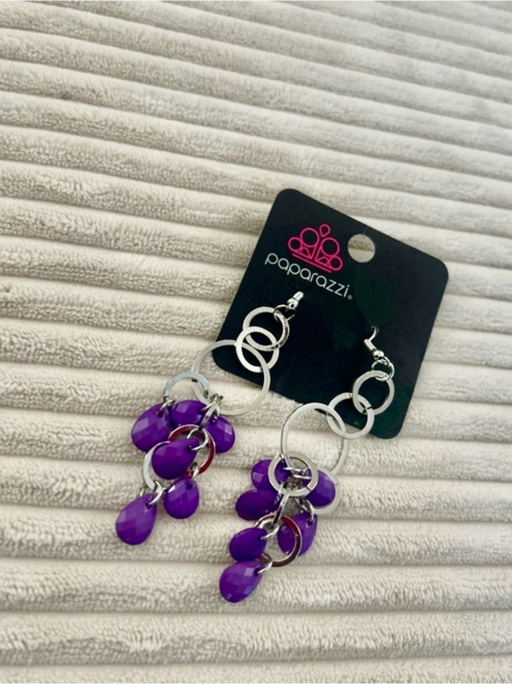 Paparazzi Purple Dangle Hoop Earrings